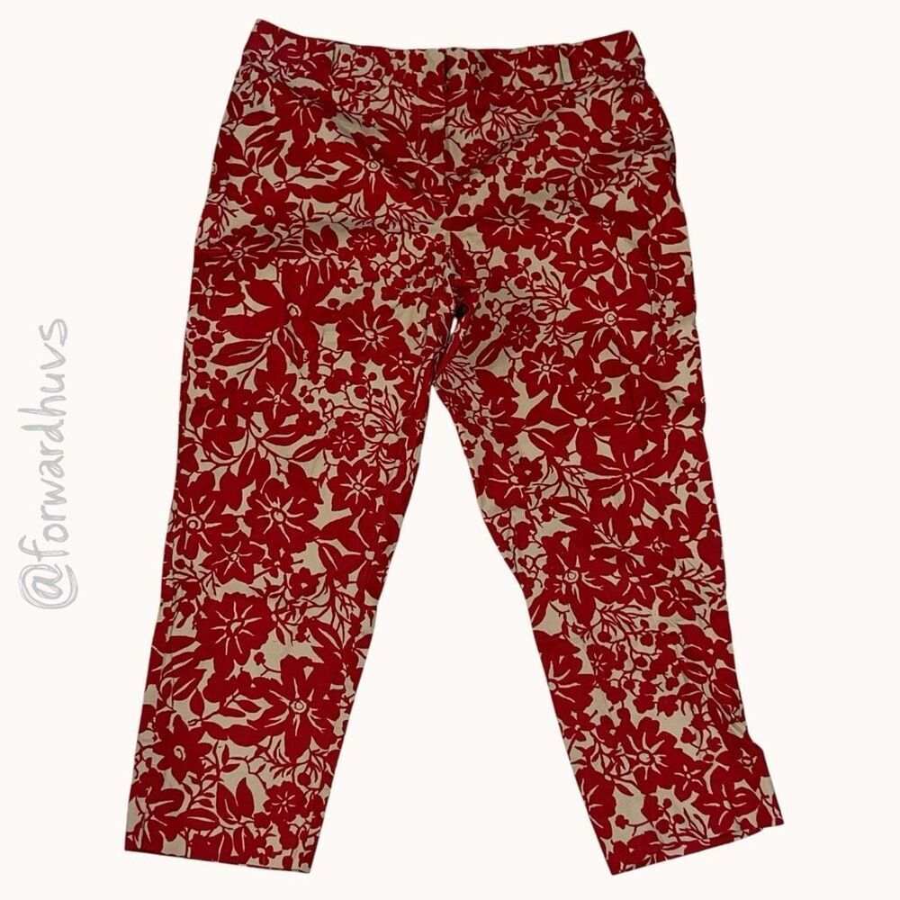 Talbots Woman Heritage Red Floral Pants – Size 14W